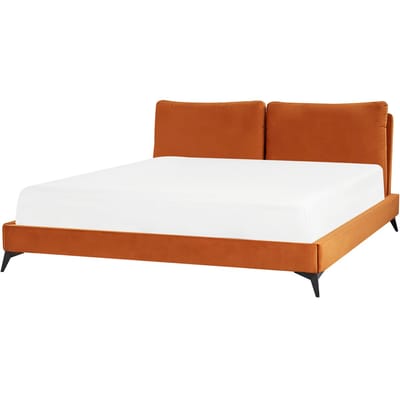 MELLE - Tweepersoonsbed - Oranje - 180 x 200 cm - Fluweel