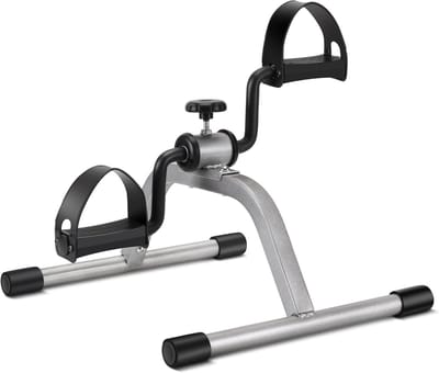 Mini Hometrainer - Vloerfiets Beenfiets - Revalidatie Oefeningen - Spanning Instelbaar - 1.9 Kilogram - Grijs