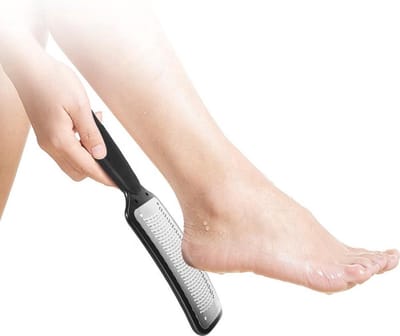 *** Eeltverwijderaar, dikke eelt- en likdoorns verwijderen, grof en fijn - Eeltschaaf - voetvijl van roestvrij staal, voetvijl voor nat en droog- voet verzorging eelt- callus remover - voetvijl- likdoorn - van Heble® ***