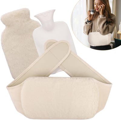 Warmwaterkruik met Draagriem en Hoes – 1 Liter Comfort voor Volwassenen en Kinderen