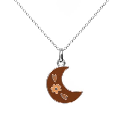 Ketting - Maan - Goldplated - Emaille - Kind - VanPauline - speciaal cadeau