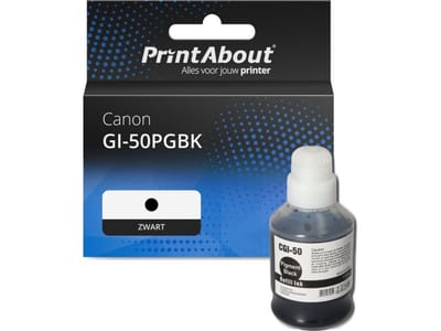 PrintAbout huismerk Inktcartridge GI-50PGBK Zwart Hoge capaciteit Geschikt voor Canon