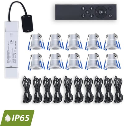 LED Veranda inbouwspot | Ø28mm | 3 W | Dimbaar - Zilver | Bundel 10 Stuks | 2700K - Warm wit