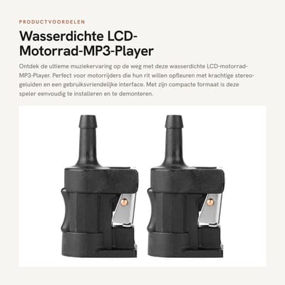 Dailygoods- Motorrad Luidspreker - Waterdichte MP3-Player - Bluetooth FM-Radio - Sterke Stereo-Sound - Compact en Duurzaam - Eenvoudig te Installeren