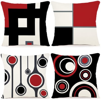 Unyqoos ® Set van 4 Moderne Geometrische Kussenhoezen 40x40 cm voor Binnen en Buiten