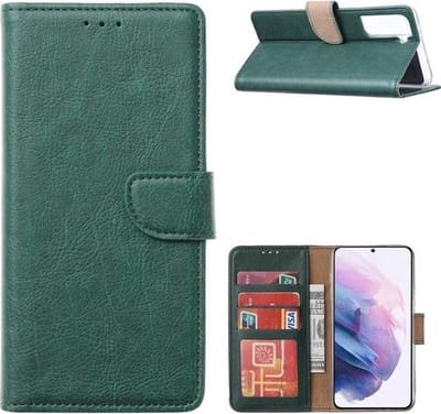 LuxeBass Boekhoesje geschikt voor OnePlus 9 Pro - Groen - telefoonhoes - gsm hoes - telefoonhoesjes