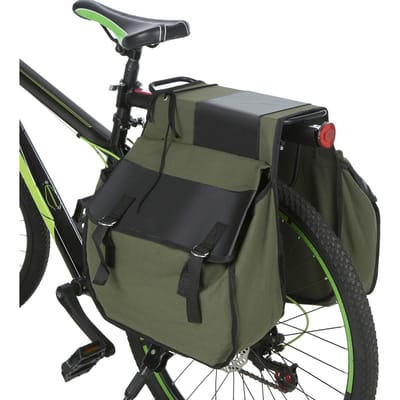 Fiets Achterzit Tas Fiets Kofferbak Tas Fietsen Achterdrager Dubbele Fietstas legergroene kleur