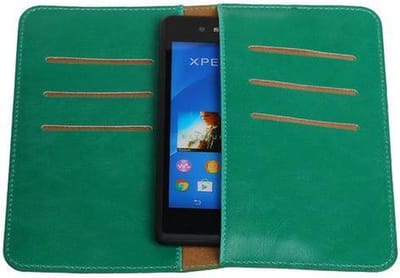 Groen Pull-up Medium Pu portemonnee wallet voor Sony Xperia E3
