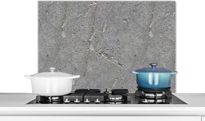 Spatscherm keuken 80x55 cm - Kookplaat achterwand Beton - Patronen - Steen - Muurbeschermer - Spatwand fornuis - Hoogwaardig aluminium