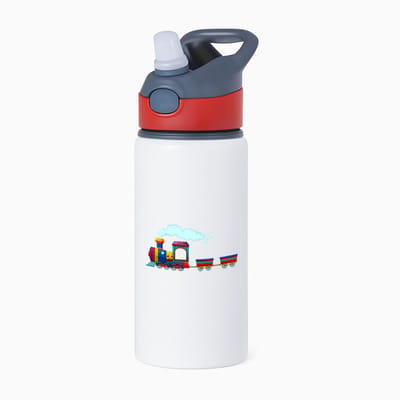 Hacebo® - Treinen waterfles met rietje rood - Treinmachinist - Treinmachinisten - spoorvoertuigen - locomotieven - water fles - 650ML