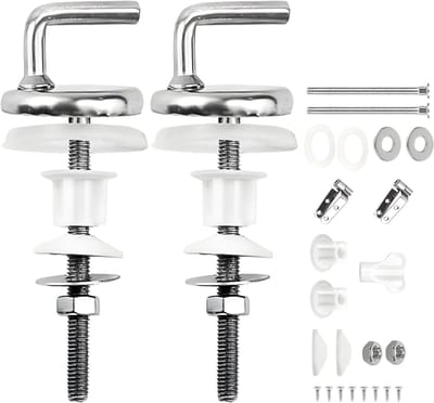 Somstyle Universele Scharnieren voor Toiletbril - 2 Stuks - RVS - Bevestigingsset Toiletbrilinstallatie - Wc Bril Onderdelen - Zilverkleurig
