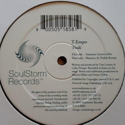 12-inch Plaat T-EMPO - Fouk SOULS004 Soulstorm Recor 2003 VK Dance & Electronica Gebruikt gray