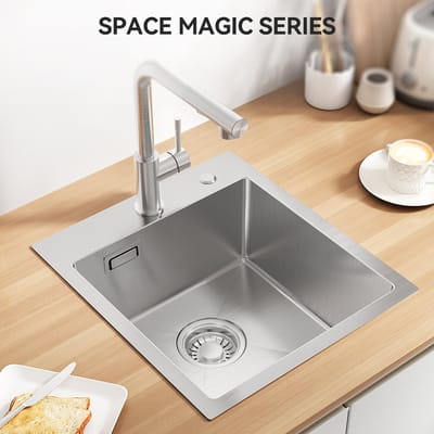 SOFETIY MAX Spoelbak voor keuken 40x45 cm - Spoelbak Keuken Geborsteld RVS - Spoelbakken Keuken - Wasbak Keuken - Voor Kasten van 40 cm