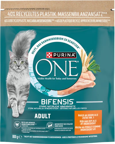 PURINA® ONE® Adult - Kattenbrokjes - Kip & Volkoren Granen - 4 x 800 g