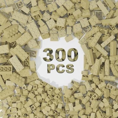 300 Klassieke Bouwstenen in Abrikozengeel - Creatief Speelgoed voor Kinderen
