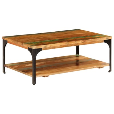 vidaXL - Salontafel - met - schap - 100x60x35 - cm - massief - gerecycled - hout