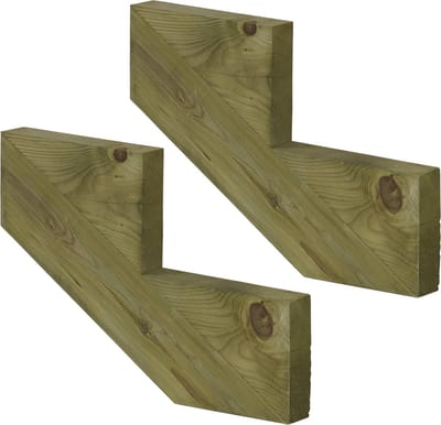 Set van 2 stuks: Trapbalk 2 treden geïmpregneerd hout voor tuintrap