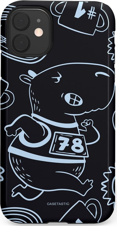 Casetastic Hoesje Geschikt voor Apple iPhone 11 - Stijlvolle Beschermende Duo-layer Case - Capibara kampioen