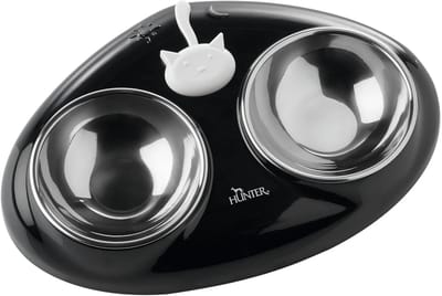Hunter Dubbele Voerbak Kat Moulins Zwart 2 x 150 ml