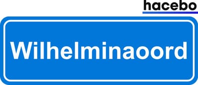 Hacebo - Plaatsnaam Sticker - 29x10 CM - Wilhelminaoord sticker - Verkeersborden sticker - grappige cadeaus - Wilhelminaoord