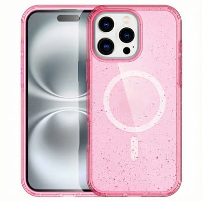 imoshion Hoesje - Geschikt voor Apple iPhone 16 Pro - Sparkle Backcover geschikt voor MagSafe - Glitter Roze