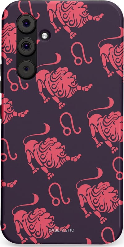Casetastic Hoesje Geschikt voor Samsung A54 (5G) - Stijlvolle Beschermende Duo-layer Case - Zodiak leeuw