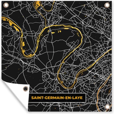 Tuin poster Saint-Germain-en-Laye - Plattegrond - Frankrijk - Kaart - Stadskaart - 200x200 cm - Tuindoek