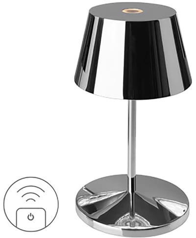 Villeroy & Boch| Tafellamp SEOUL RC | Chroom| oplaadbare tafellamp | Indoor-outdoor|
