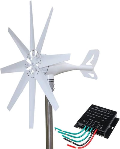 Windturbine Generator - Windmolen Energie - Straatverlichting Thuis - 8 Bladen Ontwerp - 1 Meter Diameter
