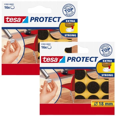 Tesa Protect Serie - Filten Pads Ronde - 18mm - Bruin - Zelfklevende