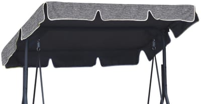 FEROCITY - Vervangend dak tuinschommel, universeel zonnedak voor 3-zits schommelbank, voor Hollywood-schommel - dakbedekking - Waterafstotend - 112 x 166 cm - Cordura - Vlas