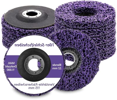 Dailygoods- Slijpschijf 115 mm - Set van 10 stuks - Grove Slijpschijf - Reinigingsschijf - Nylon - Verwijdering van roest en verf - Schuurschijf