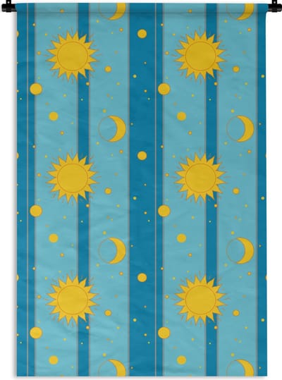 Wandkleed - Wanddoek - Zon - Maan - Design - 120x180 cm - Wandtapijt