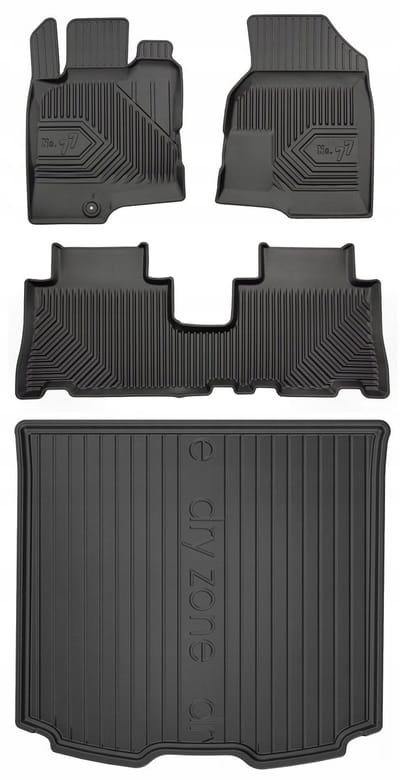 FROGUM 77 Set Automatten en Kofferbakmat - Geschikt voor OPEL ANTARA (2006-2017) - TPE Rubber - Zwart