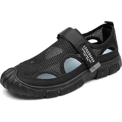 Nieuwe Zomer Ademende Sandalen Outdoor Netoppervlak Strand Schoenen Vrije Tijd Hol Deodorant Zachte Zool Slijtvaste Frame Schoenen 40 black