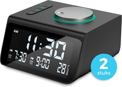 2-pack - Digitale Wekkerradio - Wekkers digitaal - Klokradio - Voor kinderen & Volwassenen - Dimbaar - Dubbel alarm