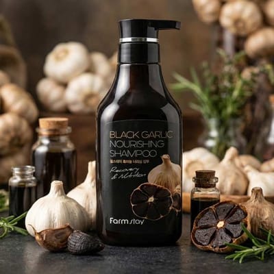 FARMSTAY Zwarte Knoflook Voedende Shampoo - Shampoo voor Haargroei - Helpt Haarfollikels Sterk te Houden - Gemaakt met gefermenteerde rauwe ingrediënten