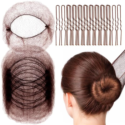 Haaraccessoires set - Haarklemmen - Haarelastiekjes / Scrunchie -Cafébruin 50 stuks + 50 U-haarklemmen -Geschikt voor kort en fijn haar.