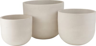 J-Line bloempot Rond - keramiek - wit - 3 stuks - Ø 50 cm