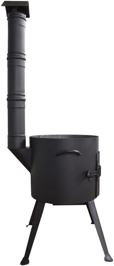 Buitenkeuken met afvoer - Goulashketel vuur - Buiten koken - Inclusief afvoerbuis - Diameter 37 cm - Zwart