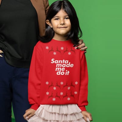 Foute Kersttrui Rood Kind - Santa Made Me Do It Rendieren (3-4 jaar - MAAT 98/104) - Kerstkleding voor jongens & meisjes
