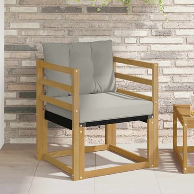 vidaXL - Buitensofa - Massief - Acaciahout - en - Textilene - Wit