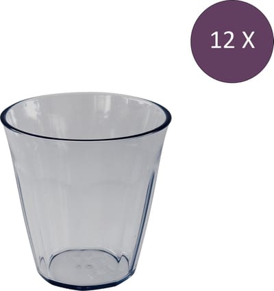 Koziol Bio-Circulair - Nora Beker 150 ml Transparant Grijs Set van 12 stuks - Bio Circulair Kunststof - Grijs -