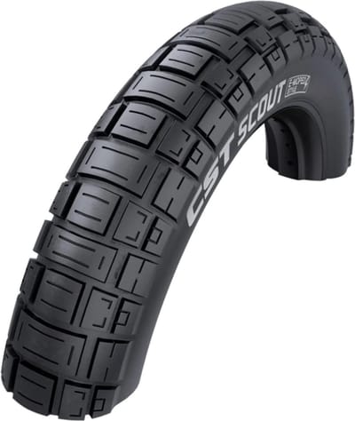 Fatbike Buitenband CST Scout 20-4.00 (100-406) zwart voor RKS / Super73 / OUXI / ESMASTER / Troy / Bohlt / Volta / La Souris / BAD / MOMA / HAPPYRUN G50 / CMACEWHEEL Y20 / Don Souris