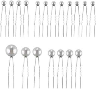 18 Pcs Haarspelden met Kralen - Bruid Haaraccessoires Kralen - Haaraccessoires voor Bruiloft, Prom, Feest, Haarspelden Klein, Kralen voor Haar, Haarclip Bruiloft, U Vormig