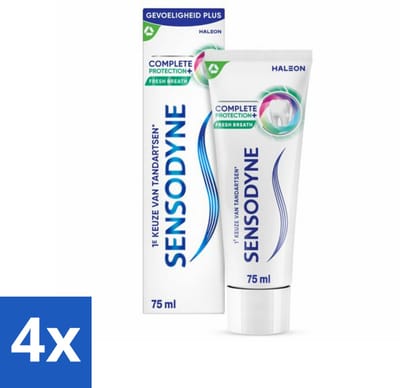 4 x Sensodyne - Tandpasta - Complete Protection + Fresh Breath - Frisse Adem - 75 ml - Tandpasta Gevoelige Tanden - Tandpasta Frisse Adem - Sensodyne - Mondverzorging - Gevoelige Tanden