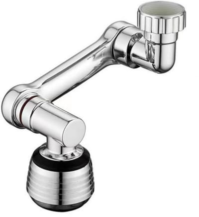 Kraanverlenger - ABS Draaibaar - Kraanaccessoires - Kraanverlengarm - Mechanische arm - Geschikt voor keuken en badkamer - 2 standen - Voorkomt effectief spatten - Zilver