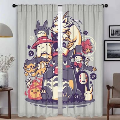 TotoroS Elegante Kamergordijnen voor Woonkamer Tule voor Slaapkamer Overgordijnen Home Interieur Gordijnen 2 Stuks Halloween Decoratie W50xH70cmx2pcs-CL