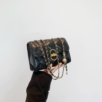 Diamantgeborduurde Draad Kleine Vierkante Tas voor Dames Lente Nieuwe Mode Ketting Één-schouder Crossbody Tas Trendy Onderarm Tas
