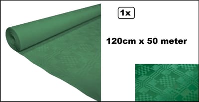 Luxe Tafel kleed op rol donker groen 120cm x 50meter - Papier - Zelf op maat te knippen - Kerst Tafelkleed op rol tafel dekken rol gala huwelijk thema feest kerst festival restaurant food